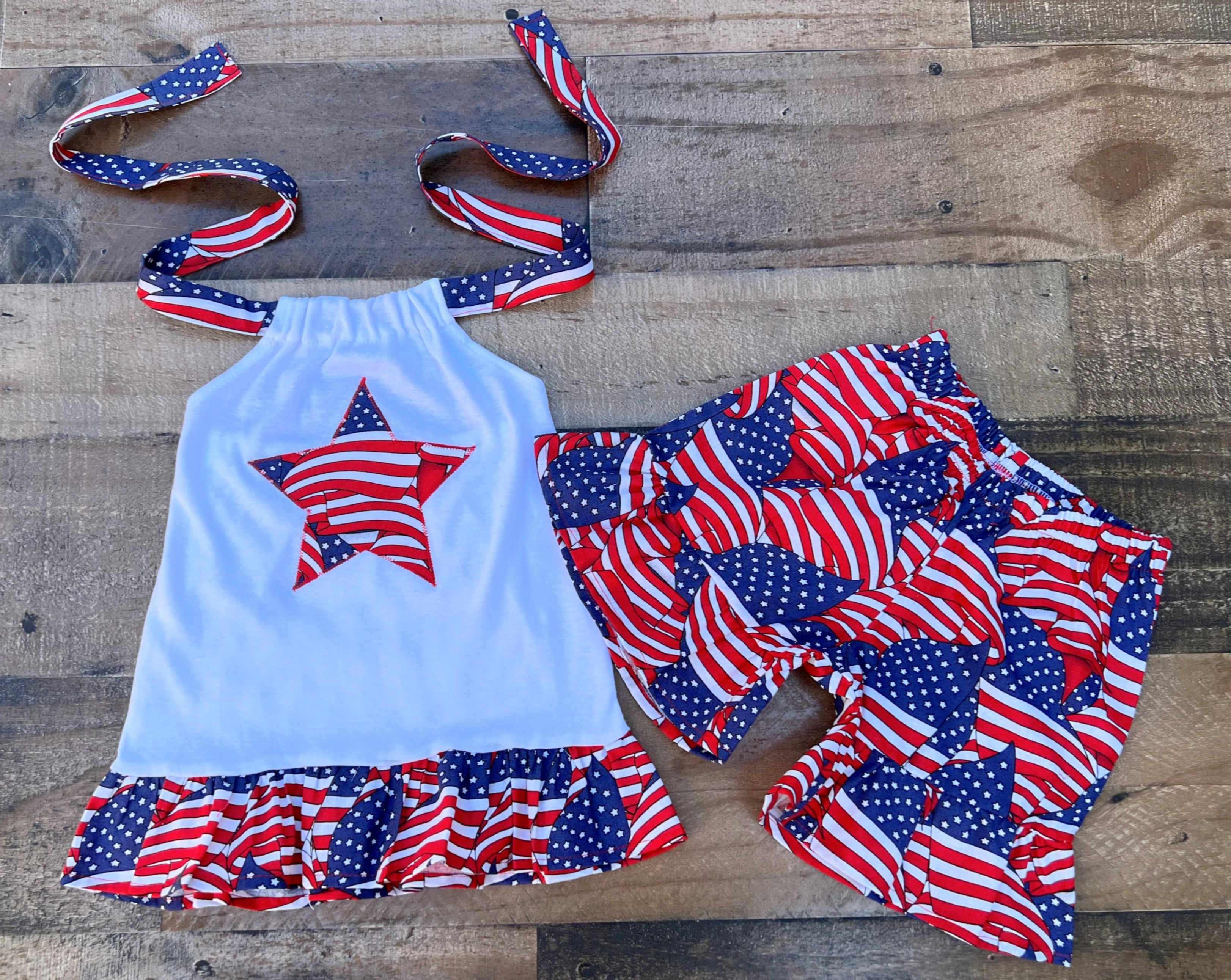 4th Of July Flag Print Outfit