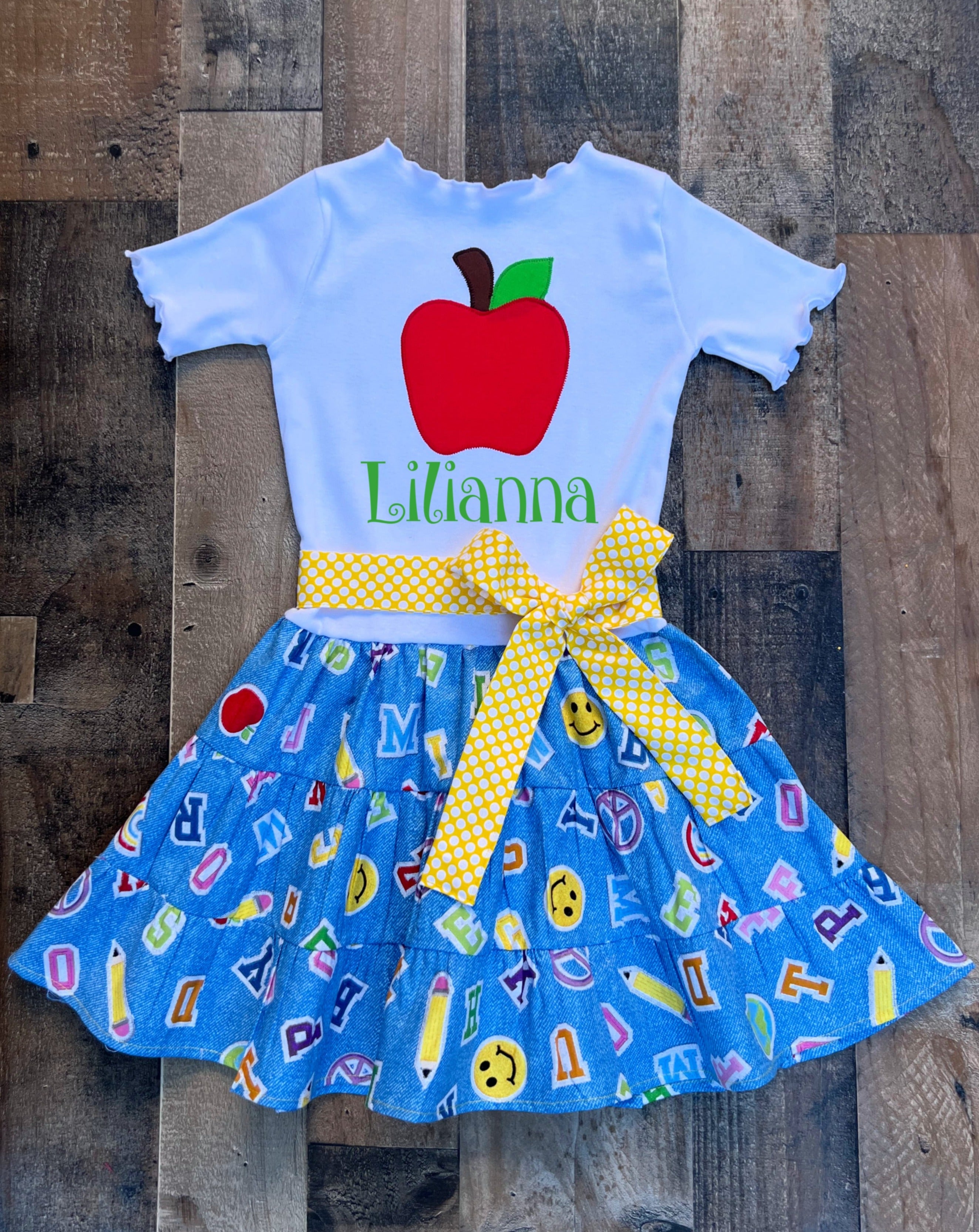 Back To School Personalized Apple Dress