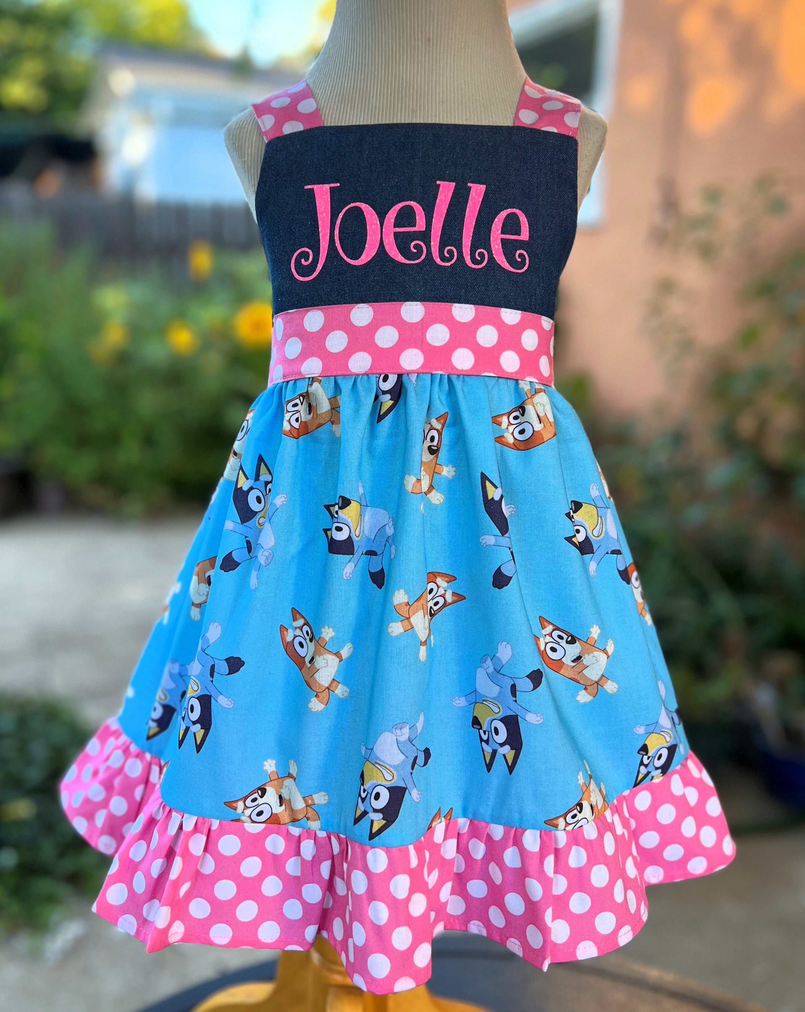 blue dress for baby girl Bluey Birthday Girl Dress | Bluey Personalized Girl Dress | Cute Bluey Dresses for Little Girls