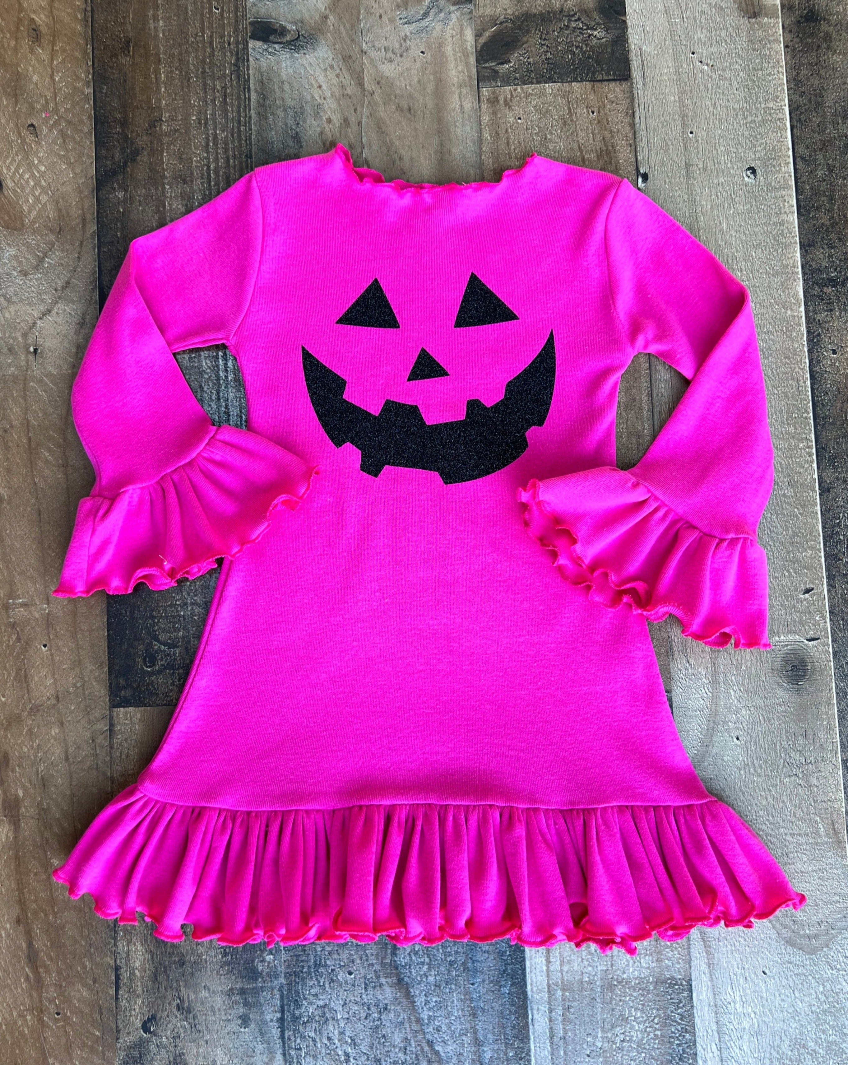 2T Halloween Pumpkin Pink Girl Dress