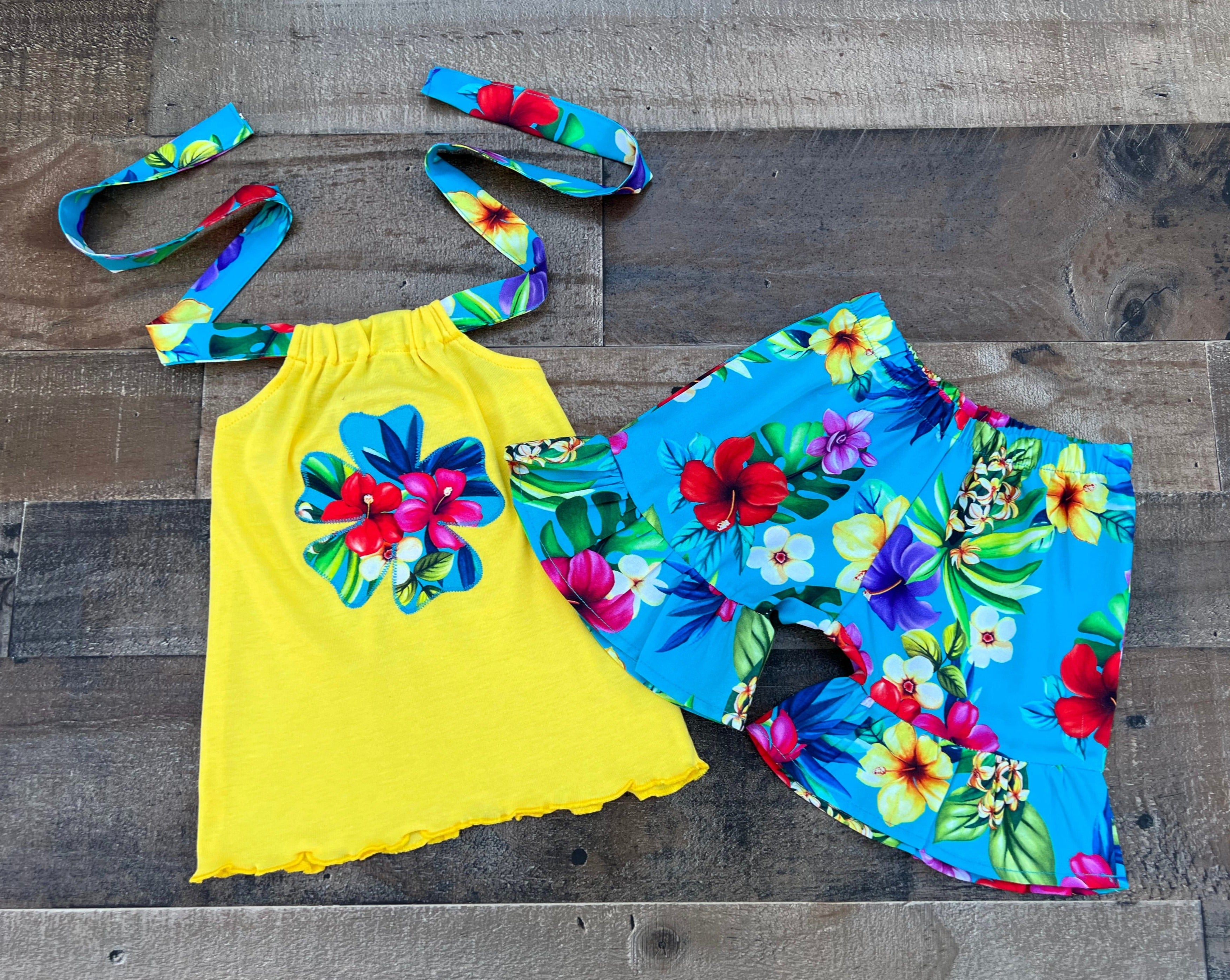 Hawaiian Tropical Luau Short Set