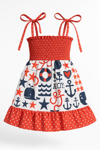 4th Of July Beach Smocked Dress