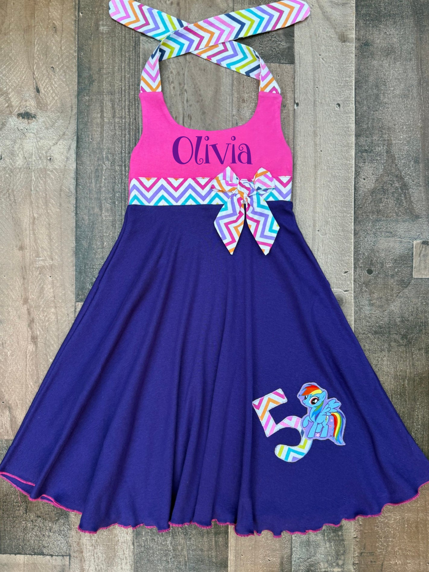 open lace back dress My Little Pony Rainbow Dash Birthday Girl Twirl Dress