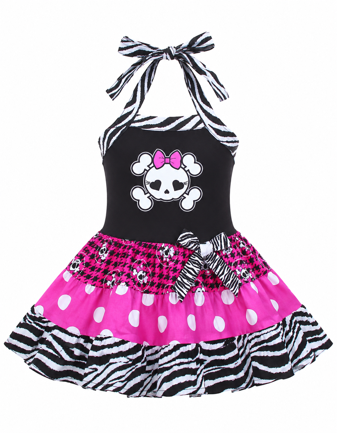 Pirate Cross Bone Tier Birthday Girl Dress