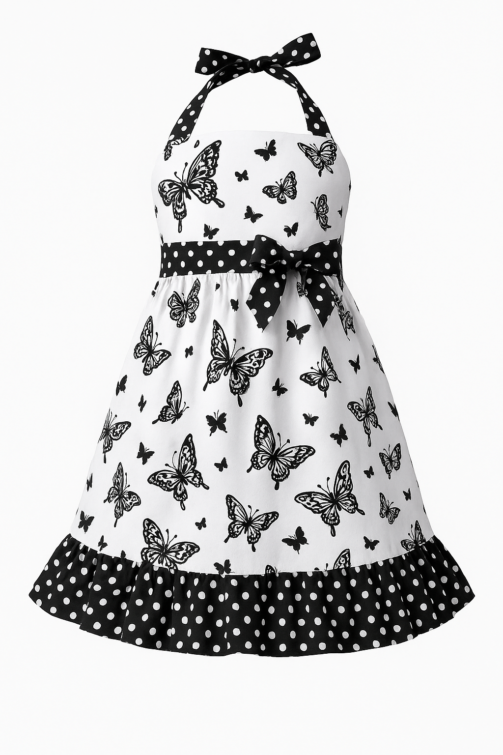 Black White Butterfly Jumper Dress