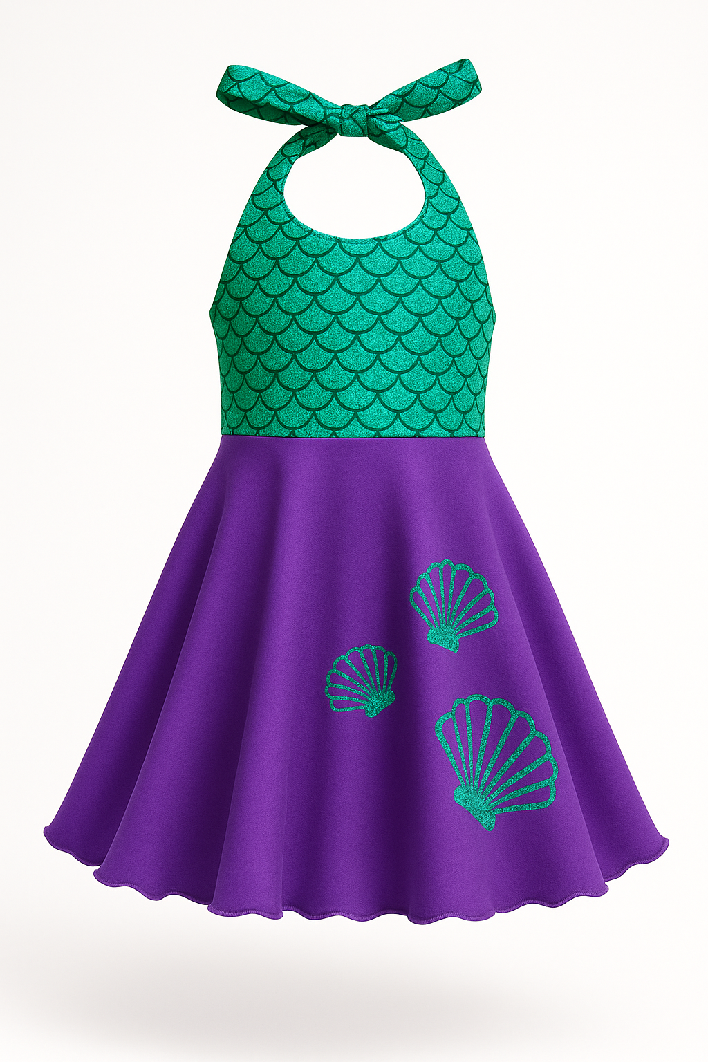 Little Girl Purple Mermaid Dress Little Girl Purple Mermaid Dress
