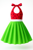 Red & Lime Watermelon Dress