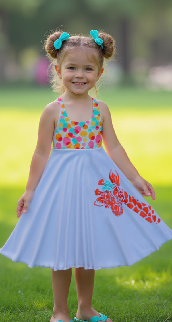 strapless open back dress Safari Zoo Giraffe Dress