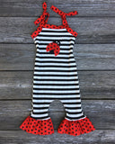 Ladybug romper girl outfit