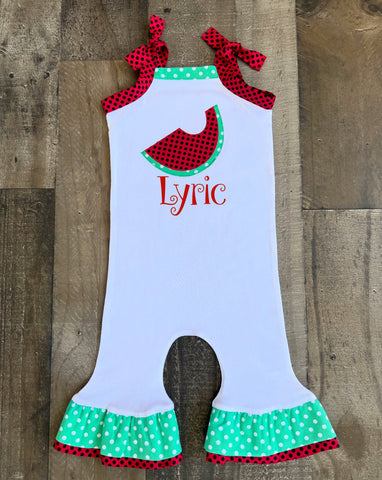 Watermelon Romper Girl Outfit