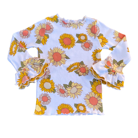 3T Sunflower Ruffled Top