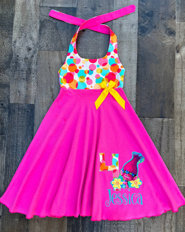 Poppy Troll Birthday Girl Dress