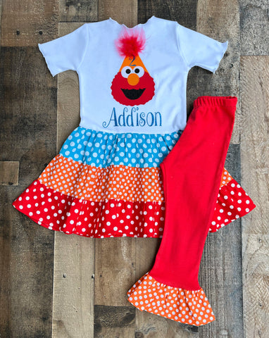 Elmo Birthday Girl Outfit 
