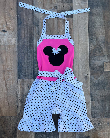 Pink Minnie Mouse Romper Outfit