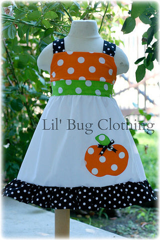 Halloween Pumpkin & Dots  Jumper Dress