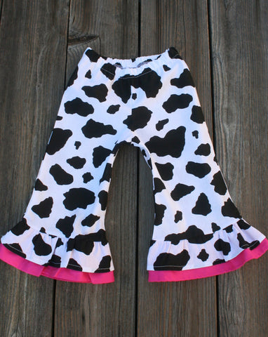 cow print girl pants