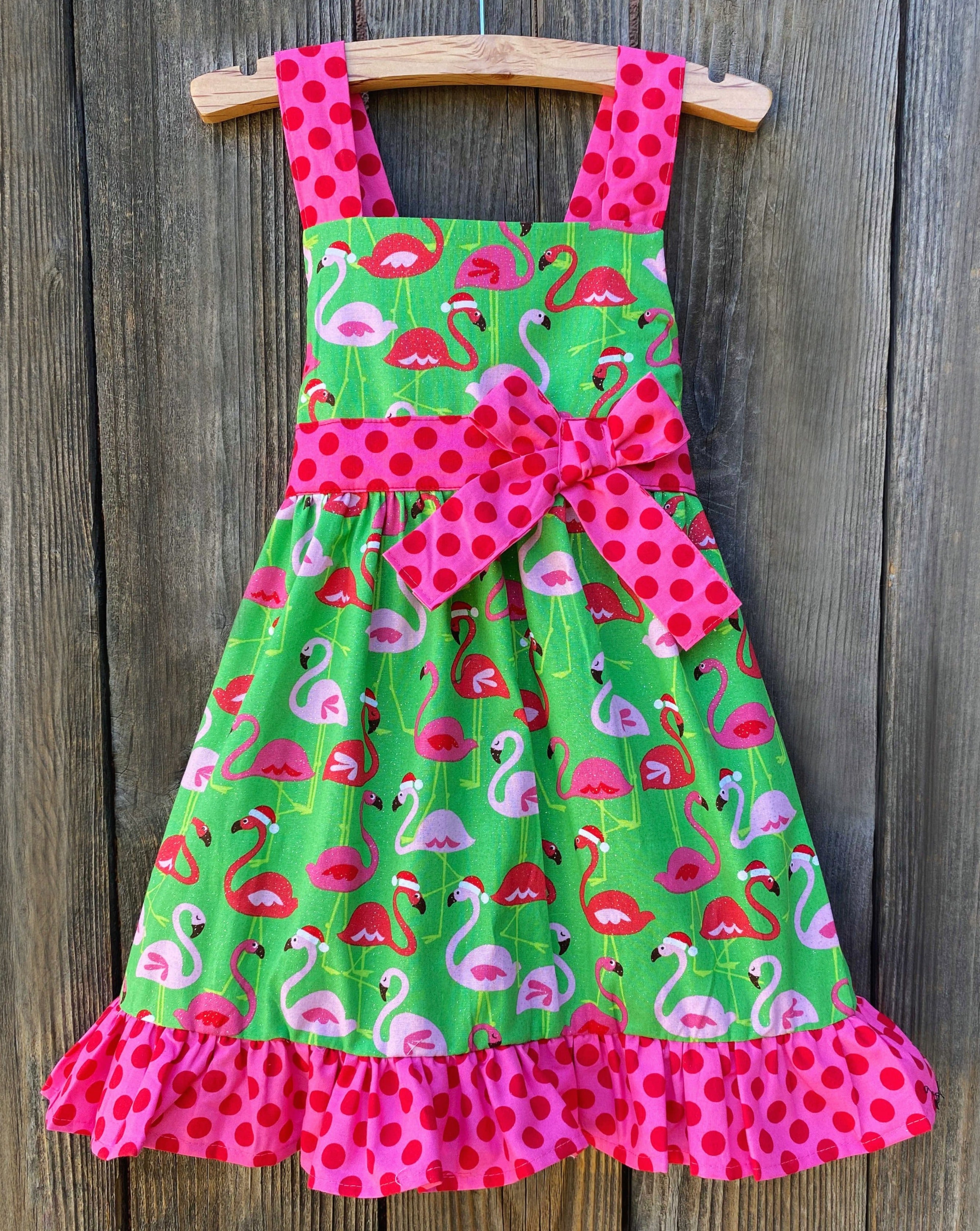 Flamingo Christmas Holiday Boutique Girl Dress