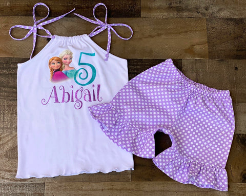 Anna Elsa Frozen Birthday Girl Outfit