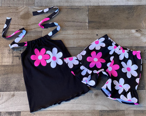 Handmade Ruffles Girl Short Set