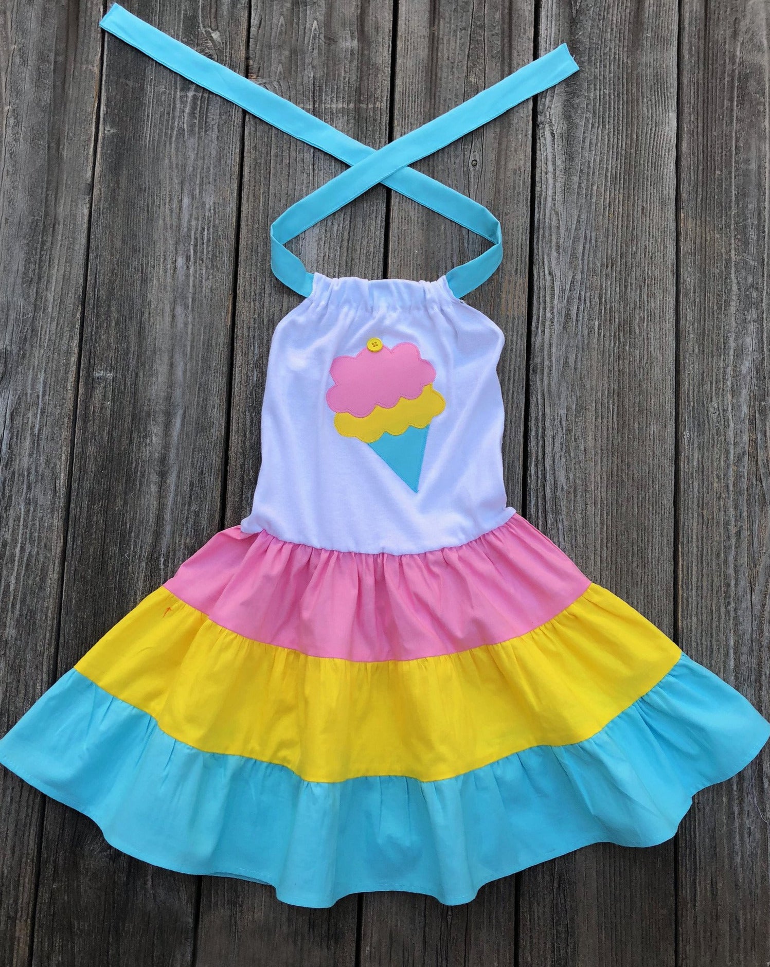 Ice Cream Social Birthday Twirl Dress | Ice Cream Cone Summer Dress Ice Cream Social Birthday Twirl Dress | Ice Cream Cone Summer Dress