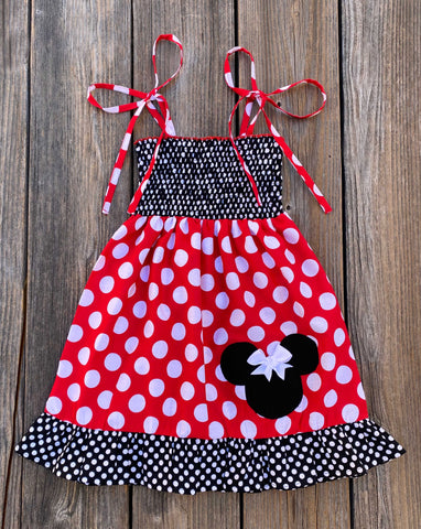 Minnie Mouse Red White Polka Dot Dress