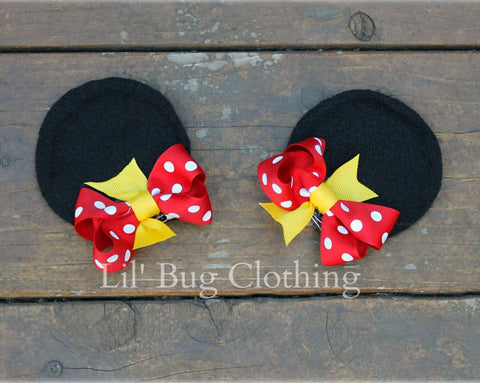 Minnie Mouse Ear Clips