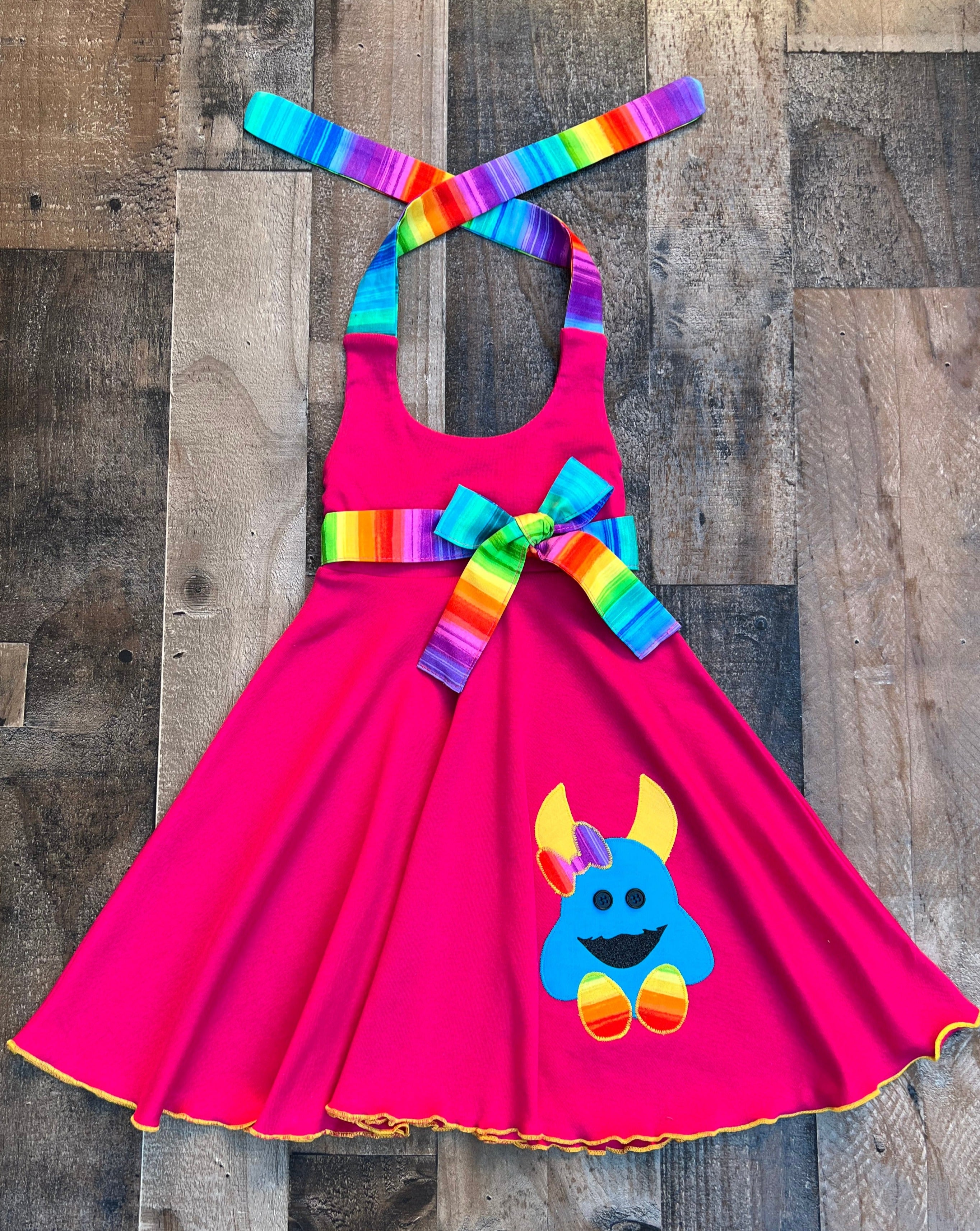 target black dress Hot Pink Monster Girl Dress