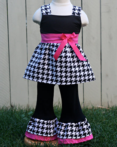 Houndstooth Little Girl Pageant Wear Outfit