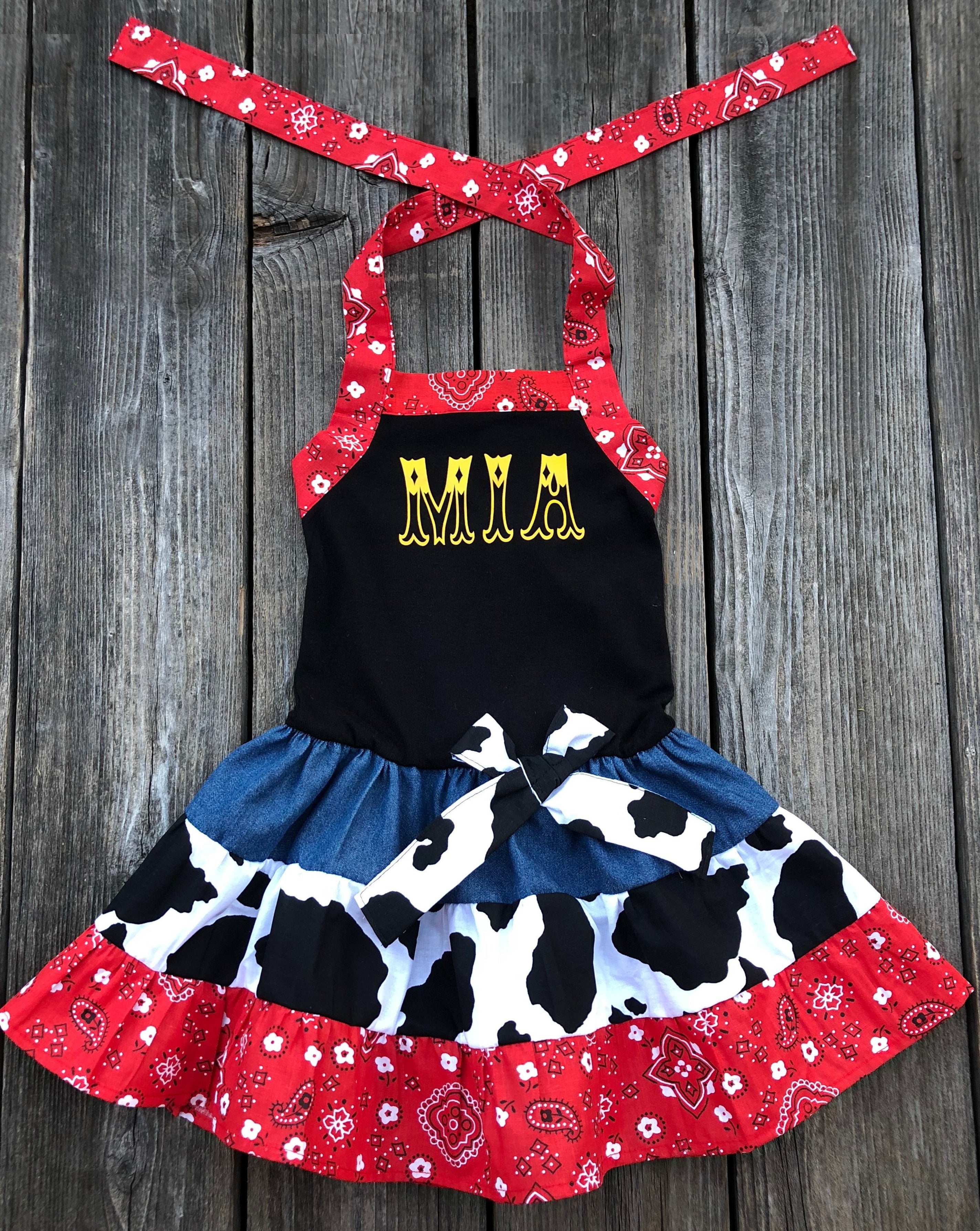 Western Wear Cow Personalized Dress