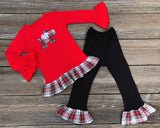 Christmas Holiday Girl Scottie Dog Outfit 