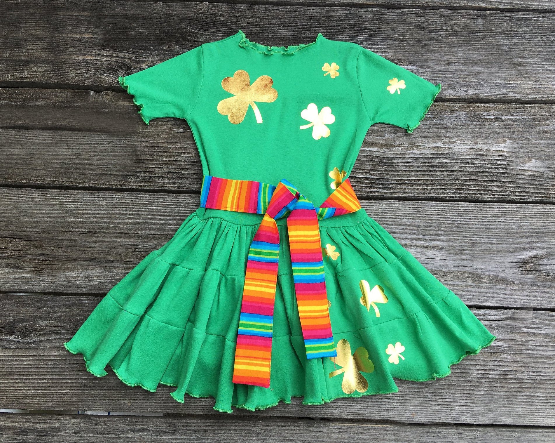 St. Patricks Day Girl Clover Dress St. Patricks Day Girl Clover Dress