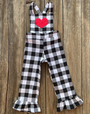 Overalls Gingham Valentines Day 