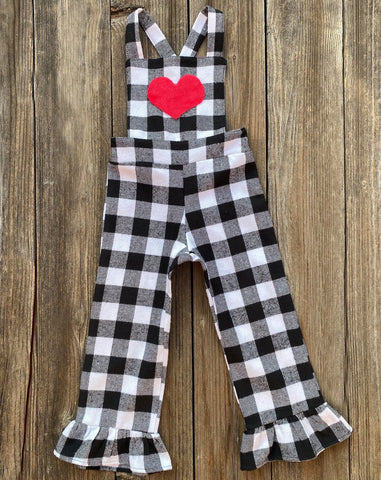 Overalls Gingham Valentines Day