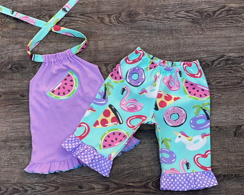 Watermelon Donut Summer Girl Outfit