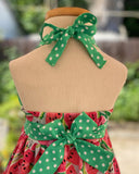 Watermelon Print Little Girl Dress
