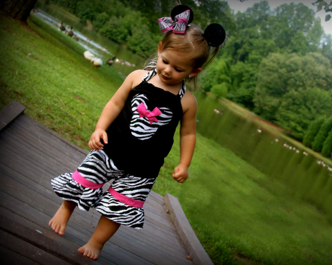 zebra minnie Mouse short set