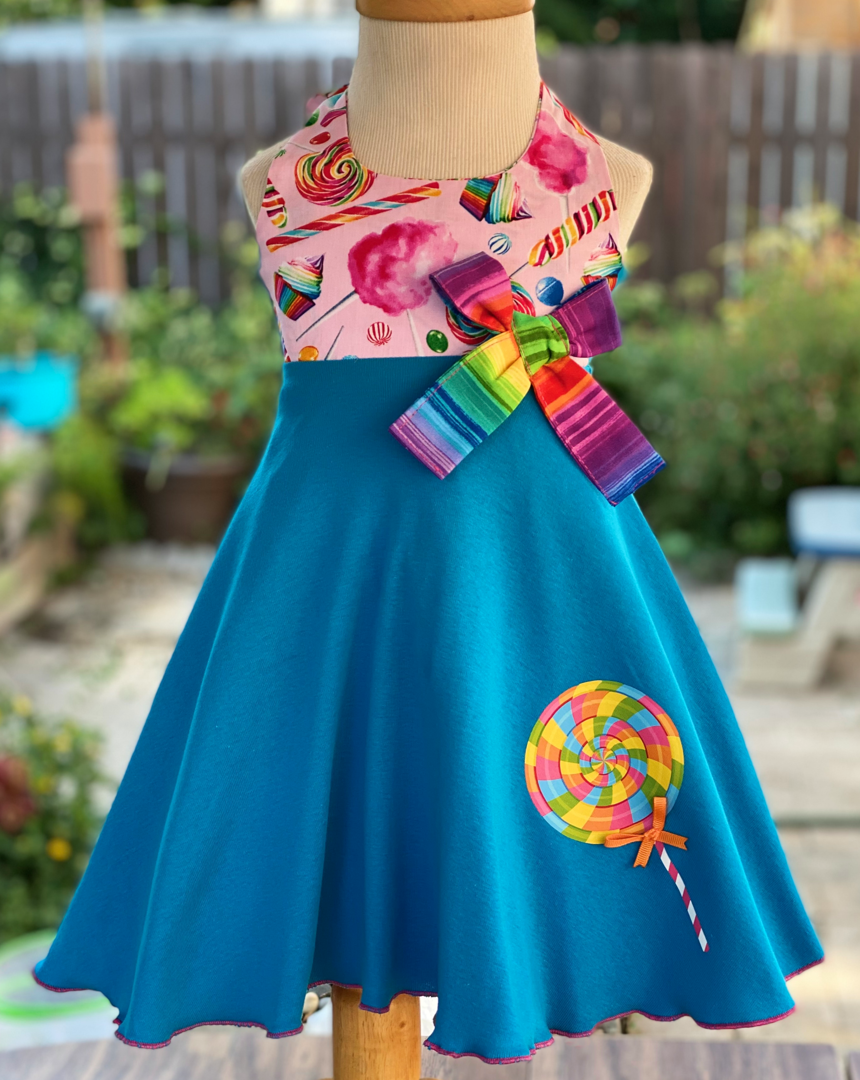 Candyland Lollipop Dress | Candy Print Fabric Pageant Wear Dress