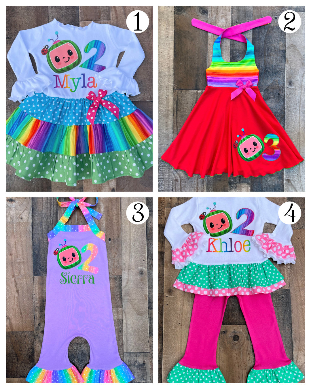 Cocomelon Handmade Birthday Girl Outfits & Dresses For Little Girls