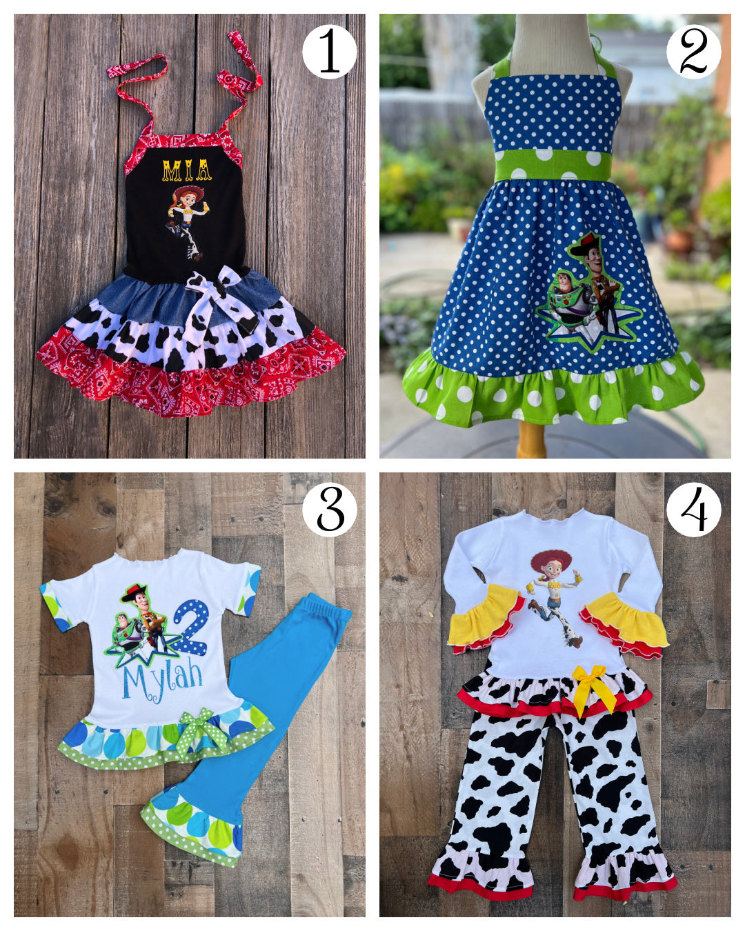 Toy Story Woody Jessie & Buzz Lightyear Outfits & Dresses