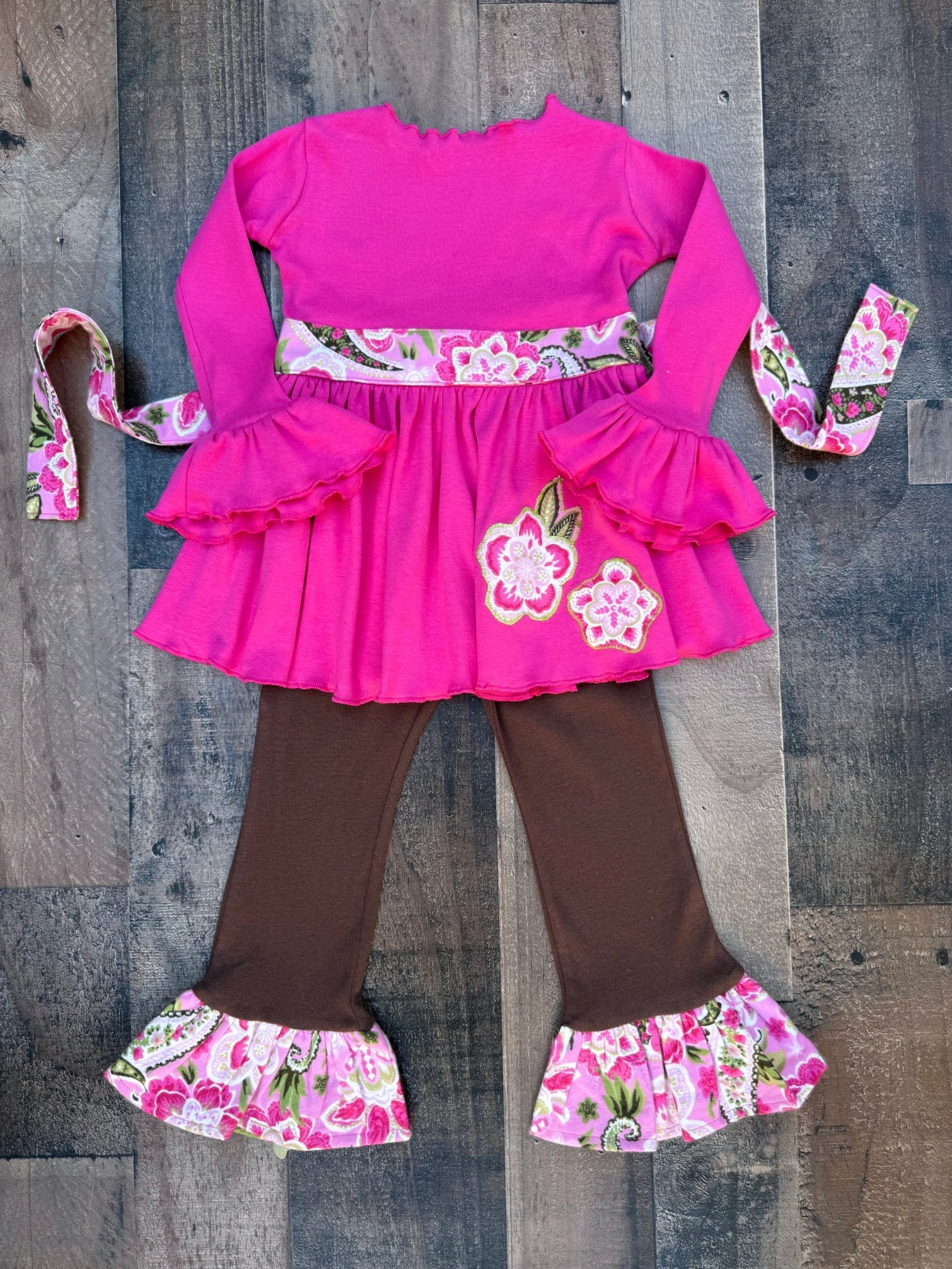 Ruffled Little Girl Pant Outfit 