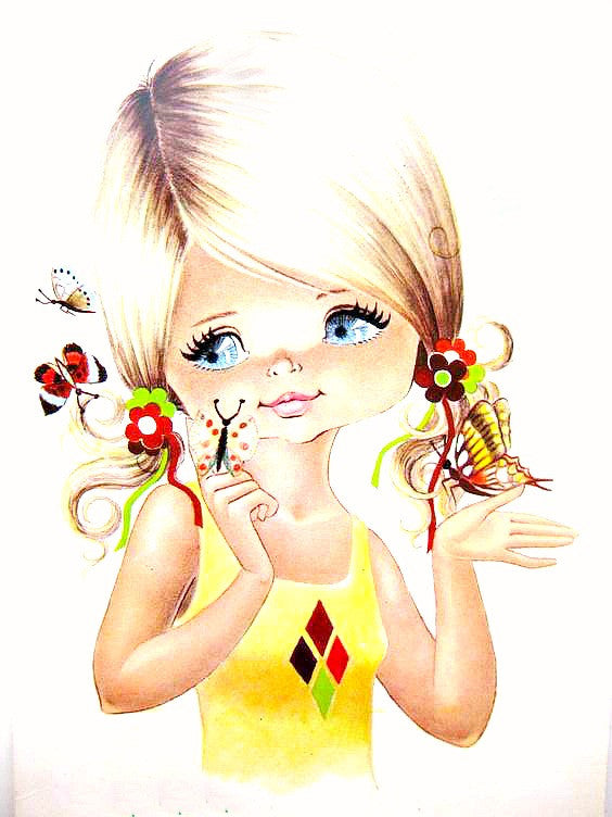 Vintage Big Eyed Girl Clothes