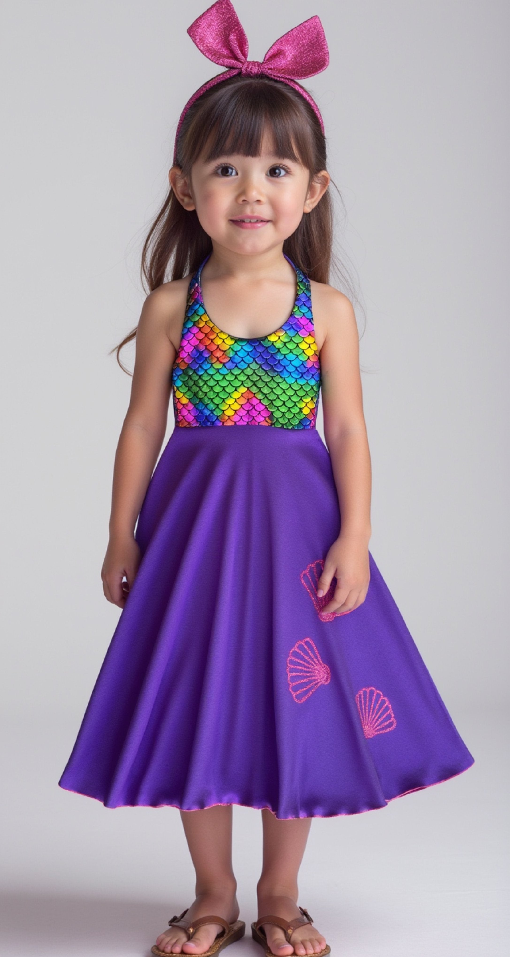 Purple Rainbow Mermaid Dress