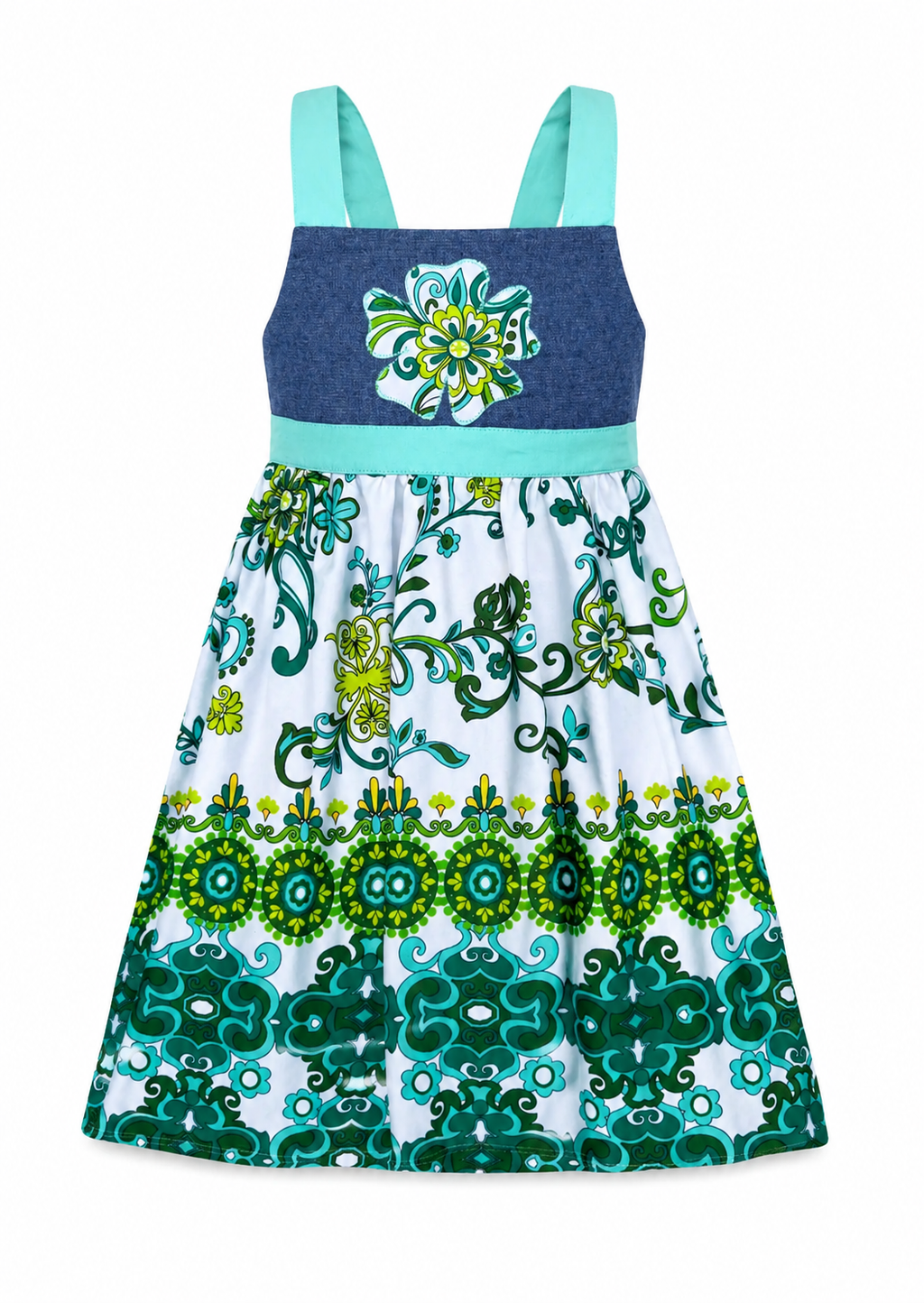 4T ONLY Upcycled Funky Floral Print Dress