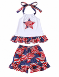4th Of July Flag Print Outfit 
