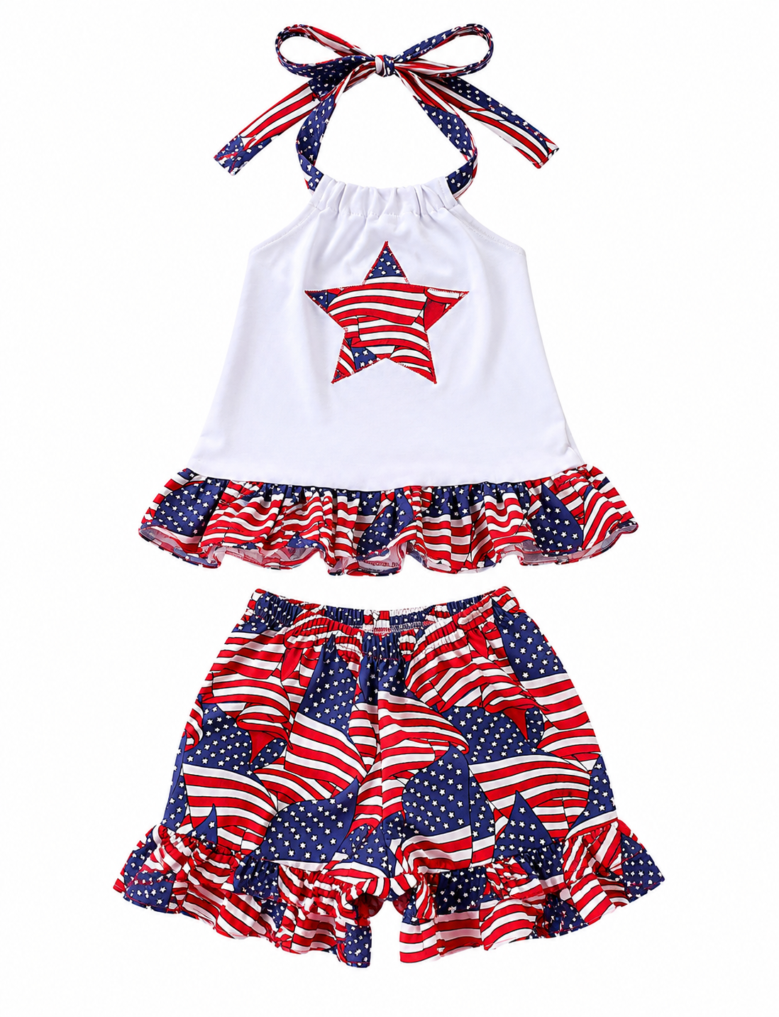 4th Of July Flag Print Outfit 