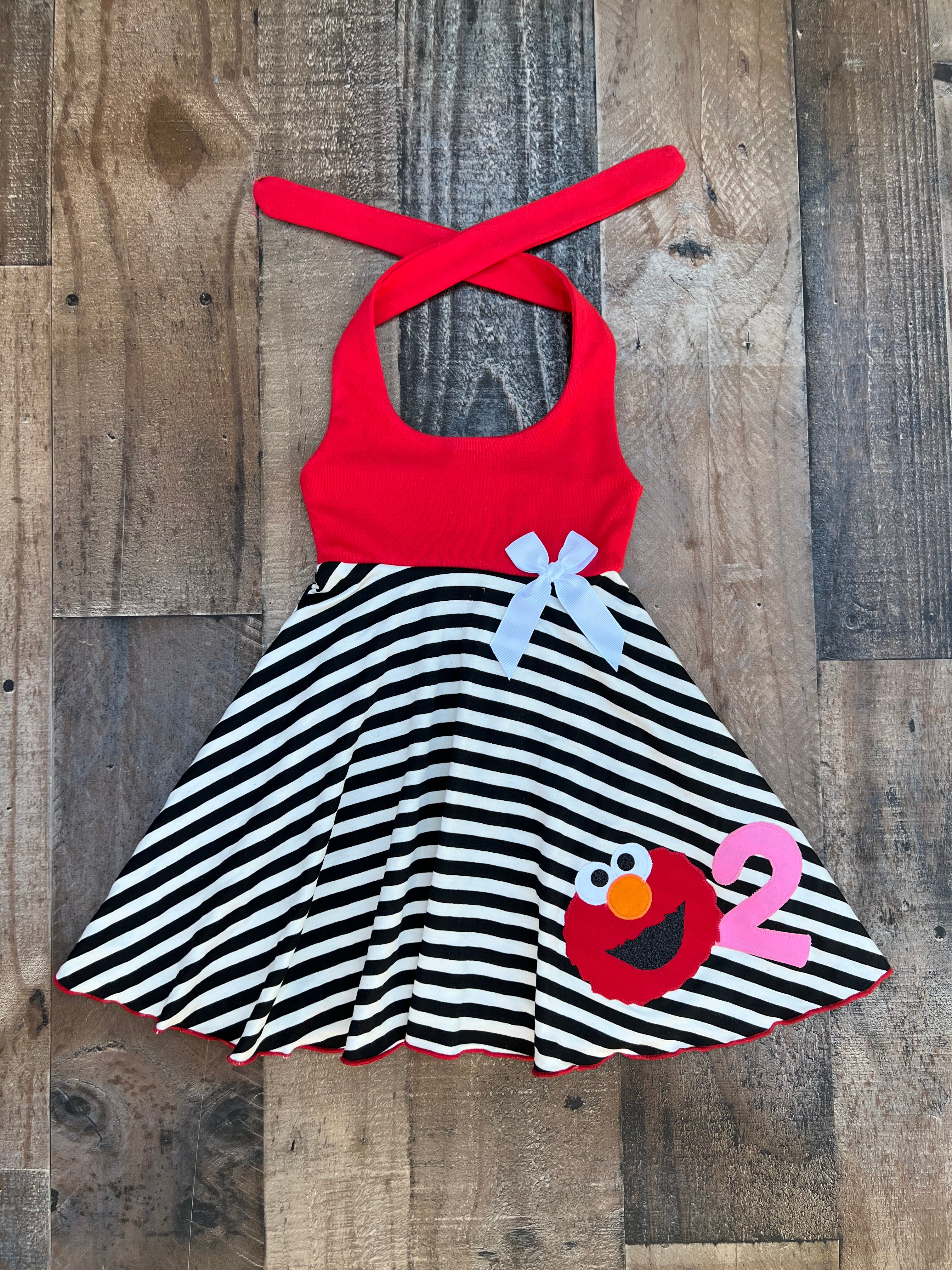 blue dress for baby girl Elmo Birthday Party Dress