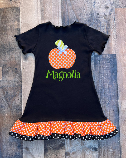 Halloween Personalized Pumpkin Girl Dress