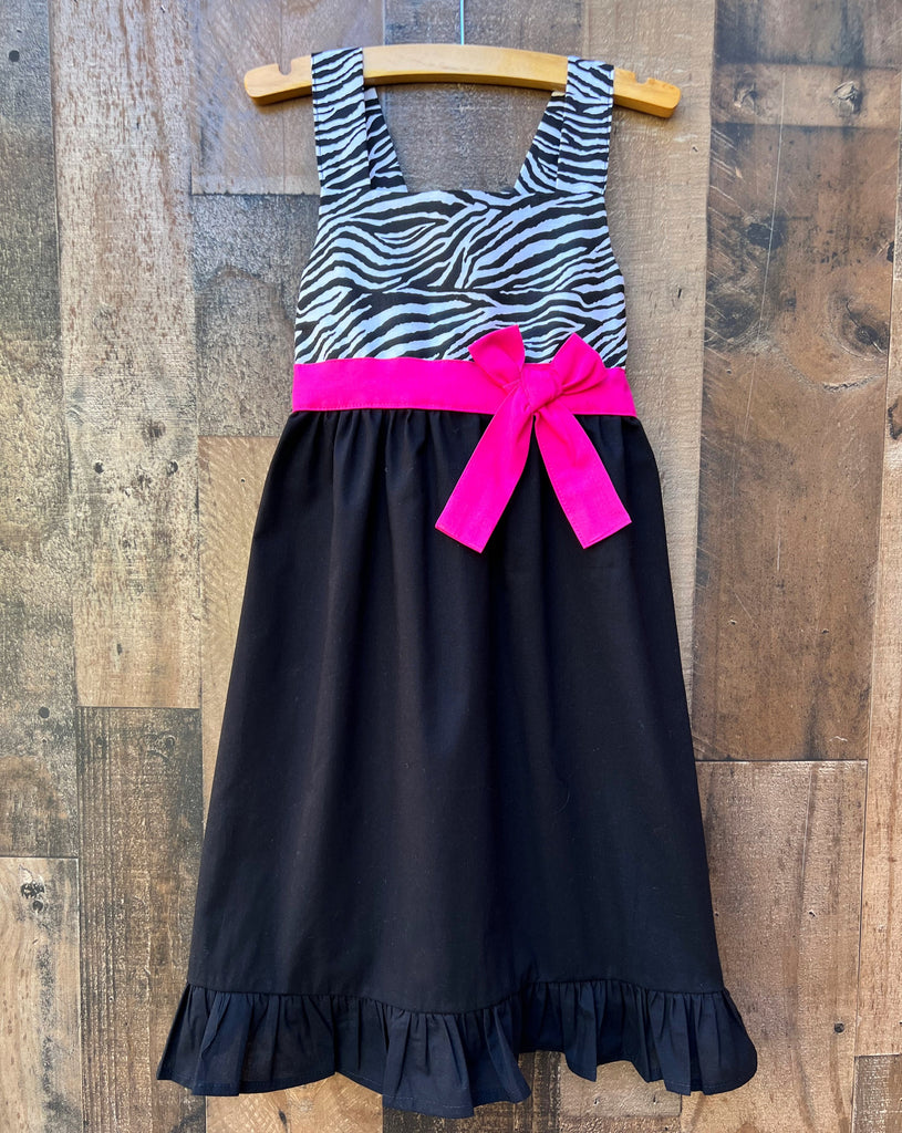 Lil Bug Clothing Zebra Print & Hot Pink Dress