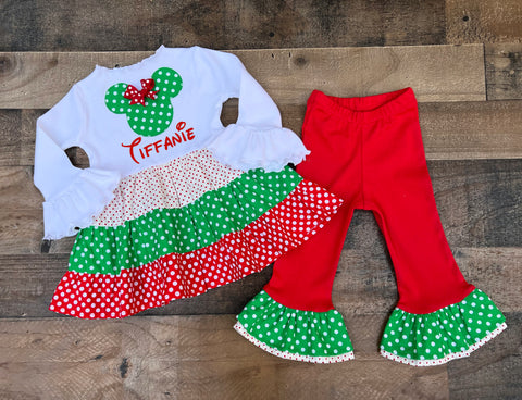 Christmas Minnie Mouse Personalized Holiday Outfit