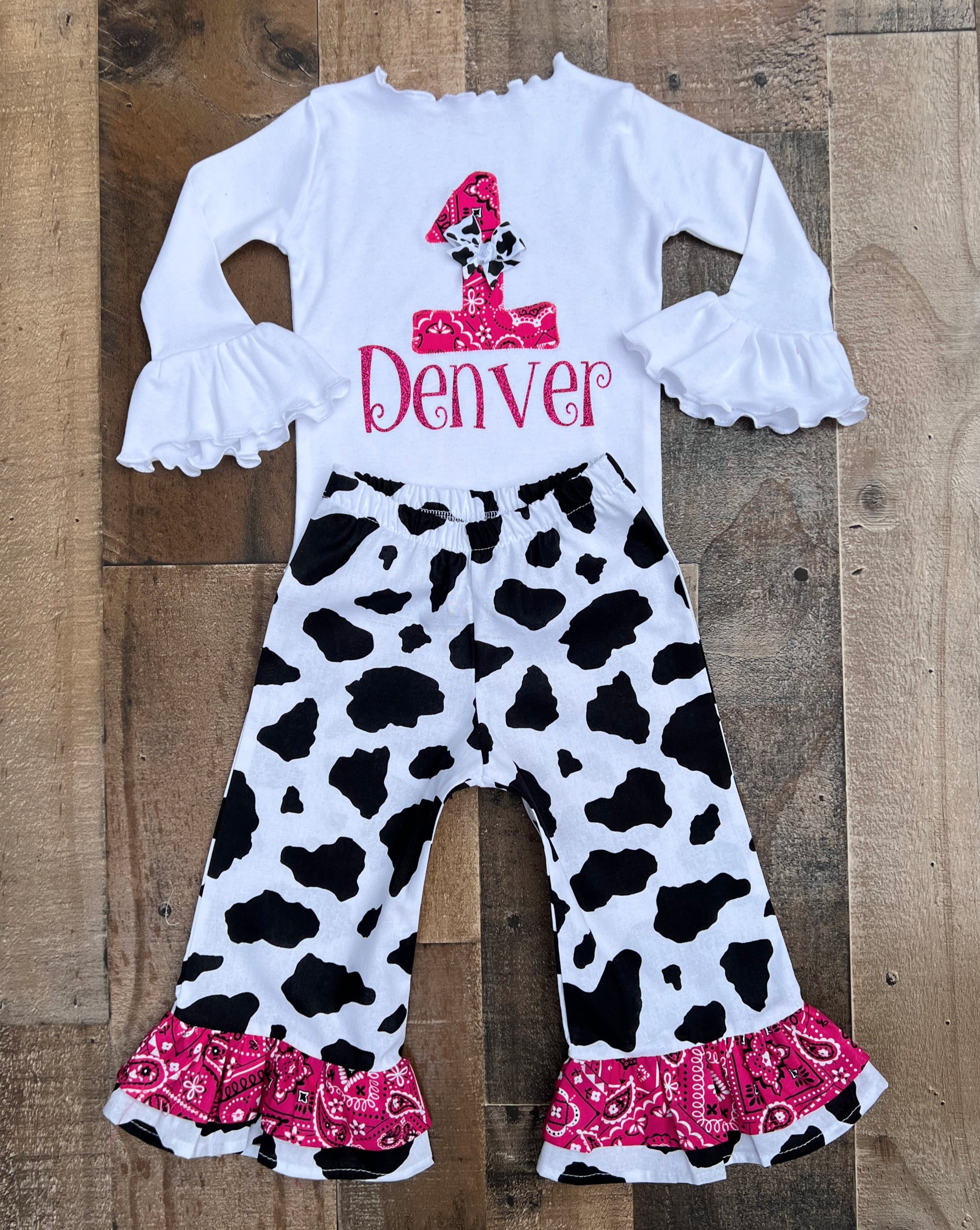 Cow Print Birthday Girl Outfit 